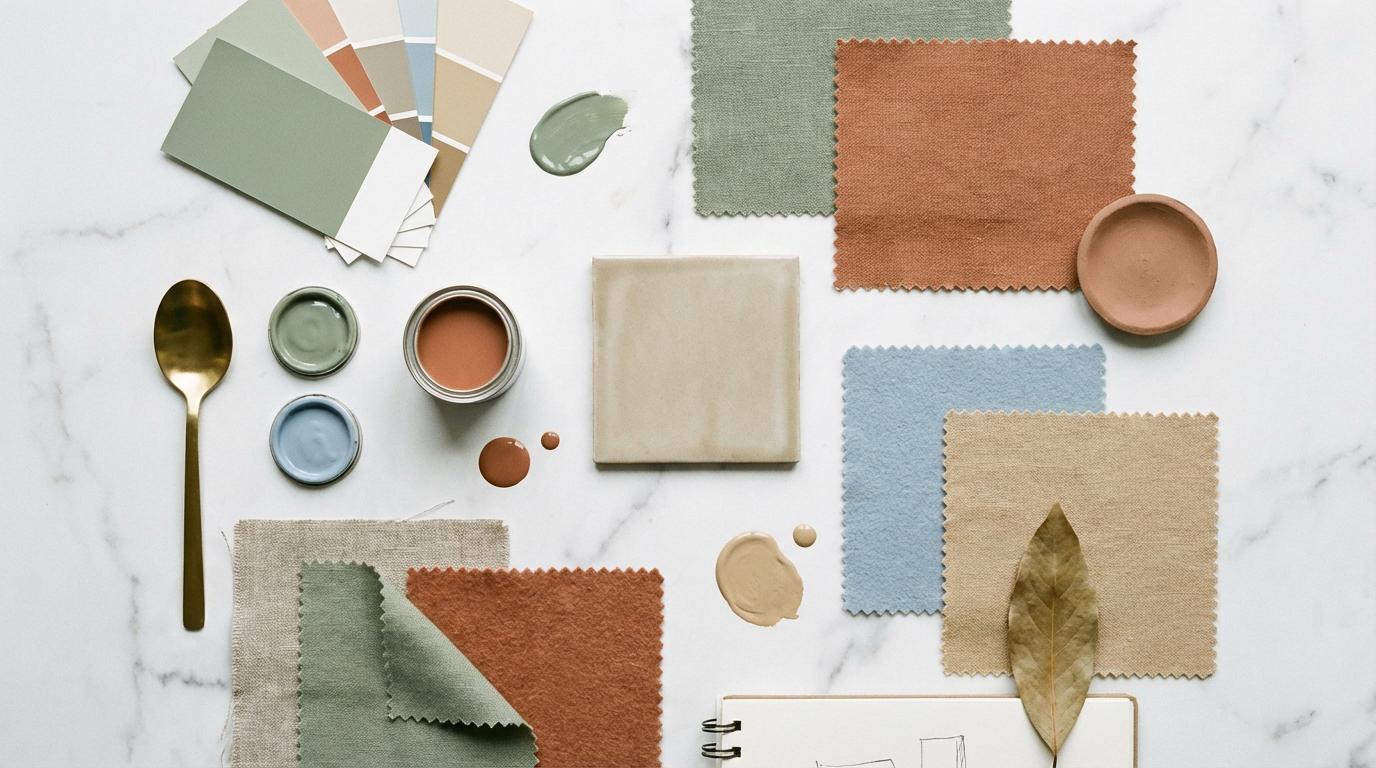 Colour palette selection for interior design scheme