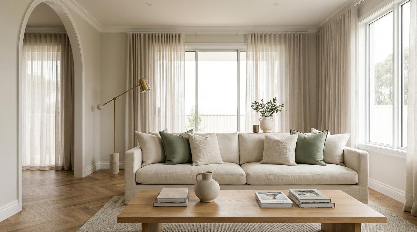 Elegant contemporary living room designed by Matchewan Design Studio