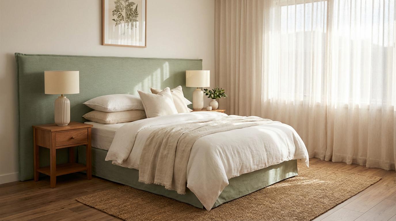 Styled living room with curated furniture and textiles